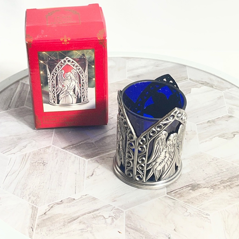 Vintage Home for the Holidays Angel Votive Candle Holder w Box